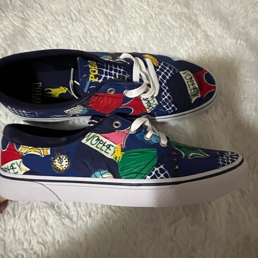 Polo Ralph Lauren Faxon X canvas print multicolor loafers size 12